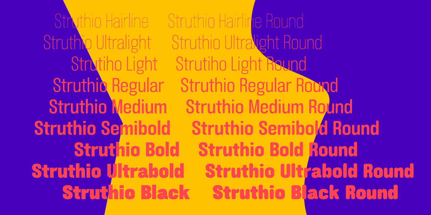 Пример шрифта Struthio Light Round